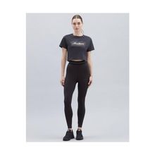 Skechers S221460-001 Shiny Logo Bisiklet Yaka Normal Kalıp Düz Siyah Kadın T-Shirt