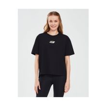 Skechers S241011-001 Siyah Bisiklet Yaka Kadın T-shirt