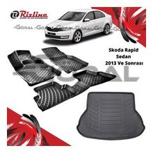 Skoda Rapid Sedan 2013 ve Sonrası Paspas ve Bagaj Havuzu