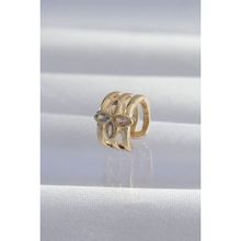 Skygo TJ-BKP9331 Pirinç Gold Renk Yonca Earcuff Küpe