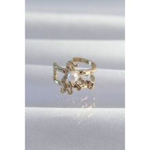 Skygo TJ-BKP9333 Pirinç Gold Renk İncili Ahtapot Earcuff Küpe