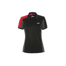 Slam A908005S00 Siyah Gri Kırmızı Polo Yaka Regular Fit Kadın T-Shirt