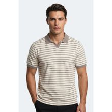 Slazenger ZOLL Erkek Polo Yaka Beyaz/Kahve Tişört