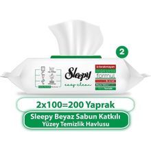 Sleepy 100'lü Easy Clean Beyaz Sabun Katkılı Yüzey Temizlik Havlusu