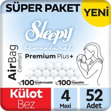 Sleepy Bio Natural Premium Plus Airbag Comfort No:4 Maxi 52 Adet Külot Bebek Bezi
