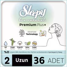 Sleepy Bio Natural Premium Plus Mega Paket Uzun 36 Adet Hijyenik Ped