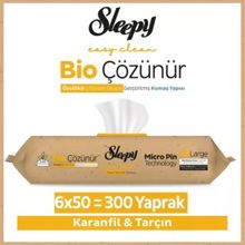 Sleepy Easy 50 Yaprak Clean Bio Çözünür Karanfil ve Tarçın Yüzey Temizlik Havlusu