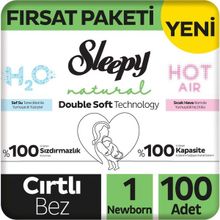 Sleepy Natural Double Soft No:1 Yenidoğan 100 Adet Bebek Bezi