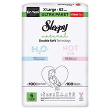 Sleepy Natural Double Soft No:6 XLarge 62 Adet Külot Bebek Bezi