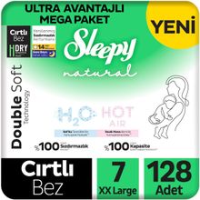 Sleepy Natural Double Soft No:7 XXLarge 128 Adet Bebek Bezi