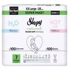 Sleepy Natural Double Soft No:7 XXLarge 28 Adet Bebek Bezi
