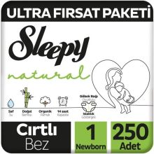 Sleepy Natural No:1 Yenidoğan 250 Adet Bebek Bezi