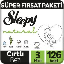 Sleepy Natural No:3 Midi 126 Adet Bebek Bezi