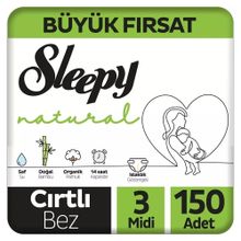 Sleepy Natural No:3 Midi 150 Adet Bebek Bezi