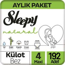 Sleepy Natural No:4 Maxi 192 Adet Külot Bebek Bezi