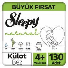 Sleepy Natural No:4+ Maxi Plus 130 Adet Külot Bebek Bezi
