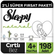 Sleepy Natural No:4+ Maxi Plus 198 Adet Bebek Bezi