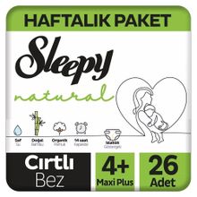 Sleepy Natural No:4+ Maxi Plus 26 Adet Bebek Bezi