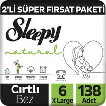 Sleepy Natural No:6 XLarge 138 Adet Bebek Bezi