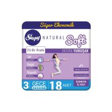Sleepy Natural Soft Ekstra Yumuşak Gece 18'li Ped