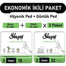 Sleepy Natural Ultra Gece 18 Adet Ped ve Uzun 2x32 Adet Günlük Ped