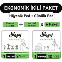 Sleepy Natural Ultra Normal 24 Adet Ped ve Uzun 6x40 Adet Günlük Ped
