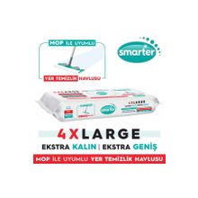 SMARTER Yer Temizlik Havlusu Bezi 4XL Mopa Uyumlu Yüzey Beyaz Sabun Kokulu Sirke ve Karbonat Katkılı