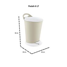 Smartware Penguen Pedallı Çöp Kovası 6 Lt - Latte