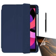 Smcase Apple iPad Air 10.9 2022 5. Nesil Standli Kalem Bölmeli Arkasi Seffaf NT22 Nano Kalem Kılıf