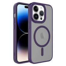 Smcase Apple iPhone 14 Pro Max Mat Arka Yüzeyli Wireless Şarj Özellikli Flet Cep Telefonu Kılıfı
