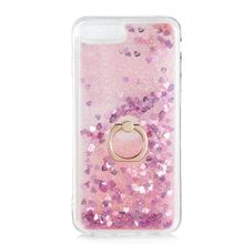 Smcase iPhone 8 Plus Milce Yüzüklü Sulu Silikon Pembe Cep Telefonu Kılıfı
