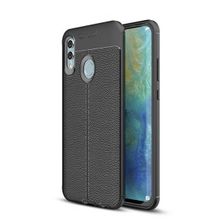 Smcase Samsung Galaxy A20S Deri Dokulu Silikon Siyah Cep Telefonu Kılıfı