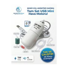 Sobo Usb Girişli Akvaryum Hava Motoru - Çekvalf - Hava Hortumu - Hava Taşı - Kanca Dahil 1W 4LT/DAK AR-02
