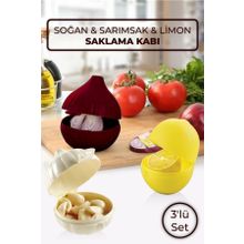 Soğan Sarımsak Limon 3'lü Saklama Kabı