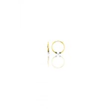 Söğütlü Silver Gümüş Altın Yaldızlı 12 mm Mini Beyaz Taşlı Halka Küpe