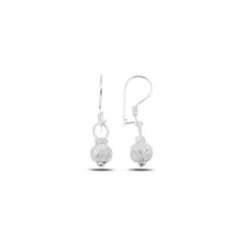 Söğütlü Silver Gümüş Beyaz Kazaziye Top Küpe