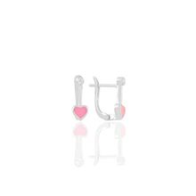 Söğütlü Silver Gümüş Pembe Mineli ve Zirkon Taşlı Kalp Küpe