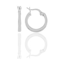 Söğütlü Silver Gümüş Rodyumlu Balta Kilit 17 mm Halka Küpe