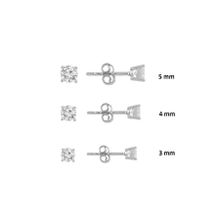 Söğütlü Silver Gümüş Rodyumlu Pırlanta Montürlü 3 Boy Mini Tektaş Küpe