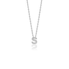 Söğütlü Silver Gümüş Rodyumlu Üç Boyutlu Minimal S Gümüş Harf Kolye