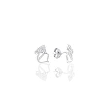 Söğütlü Silver Gümüş Rodyumlu Zirkon Taşlı Kedi Küpe