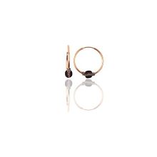 Söğütlü Silver Gümüş Rose 17 mm Açık Kahverengi Taşlı Halka Küpe