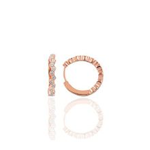 Söğütlü Silver Gümüş Rose 17 mm Sıra Taşlı Halka Küpe