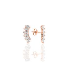 Söğütlü Silver Gümüş Rose Altı Baget Taşlı Küpe