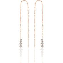 Söğütlü Silver Gümüş Rose Işıltılı Gümüş Zincir Küpe