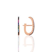 Söğütlü Silver Gümüş Rose Mix Taşlı Style J Küpe