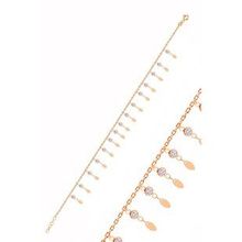 Söğütlü Silver Gümüş Rose Zirkon Taşlı Çift Sıra Mekik Pullu Halhal