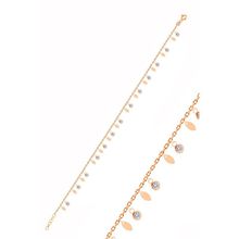 Söğütlü Silver Gümüş Rose Zirkon Taşlı Mekik Pullu Halhal