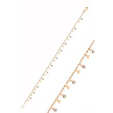 Söğütlü Silver Gümüş Rose Zirkon Taşlı Üçgen Pullu Halhal