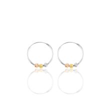 Söğütlü Silver Renkli Doricalı 18 mm Halka Kadın Gümüş Küpe